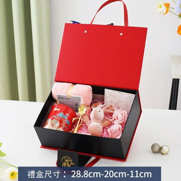 Hot recommended ceramic cup in gift box (red gift box, national trend red cup souvenir)