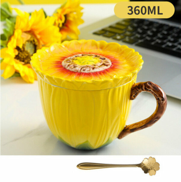 Hot coffee mug (sunflower mug)