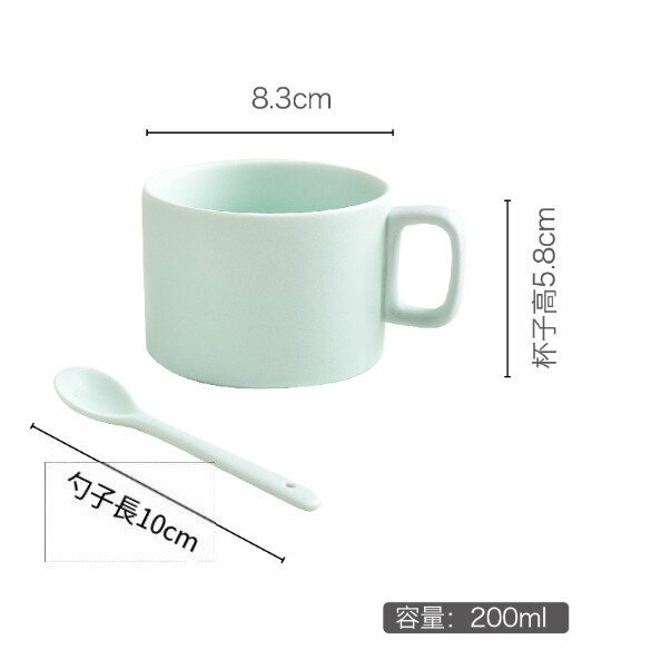 Popular ceramic water cup [green] [capacity 301-400ml]