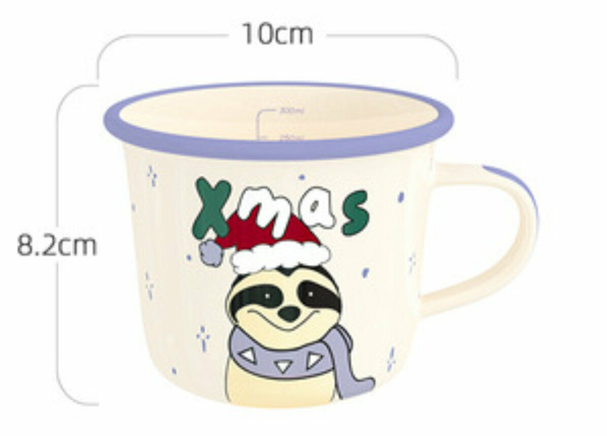 Popular ceramic water cup [Christmas Sloth] [top width 10cm*height 8.2cm]