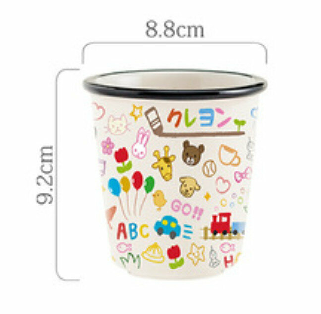 Popular ceramic water cup [Crayon Weather Cup Black] [Top width 8.8cm*Height 9.2cm]