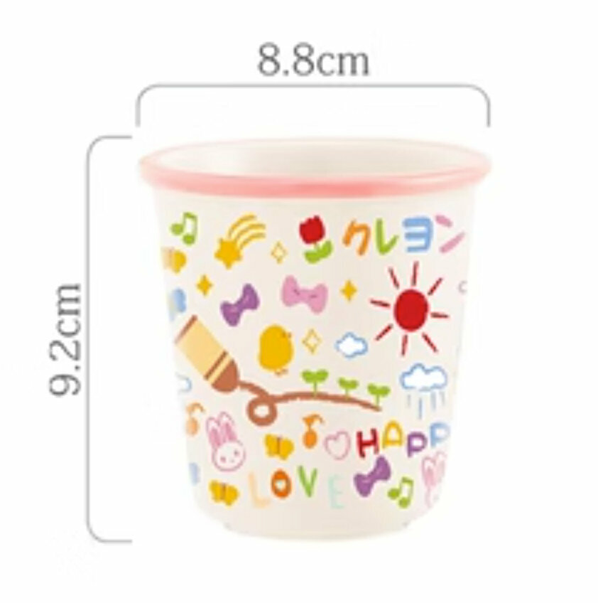Popular ceramic water cup [Crayon weather cup pink] [top width 8.8cm*height 9.2cm]