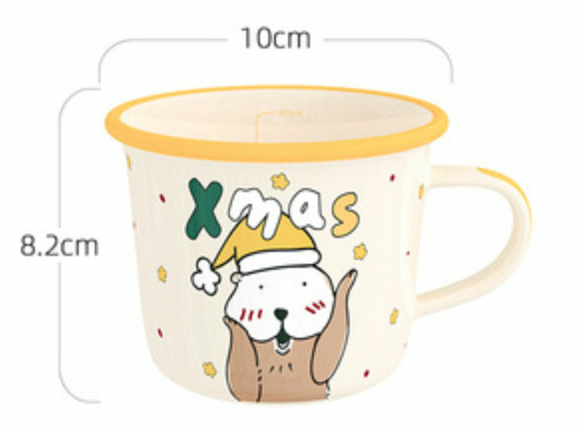 Popular ceramic water cup [Christmas Seal] [top width 10cm*height 8.2cm]