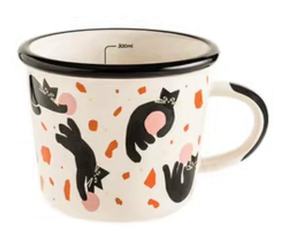 Popular ceramic water cup [Lazy Cat] [top width 10cm*height 8.2cm]