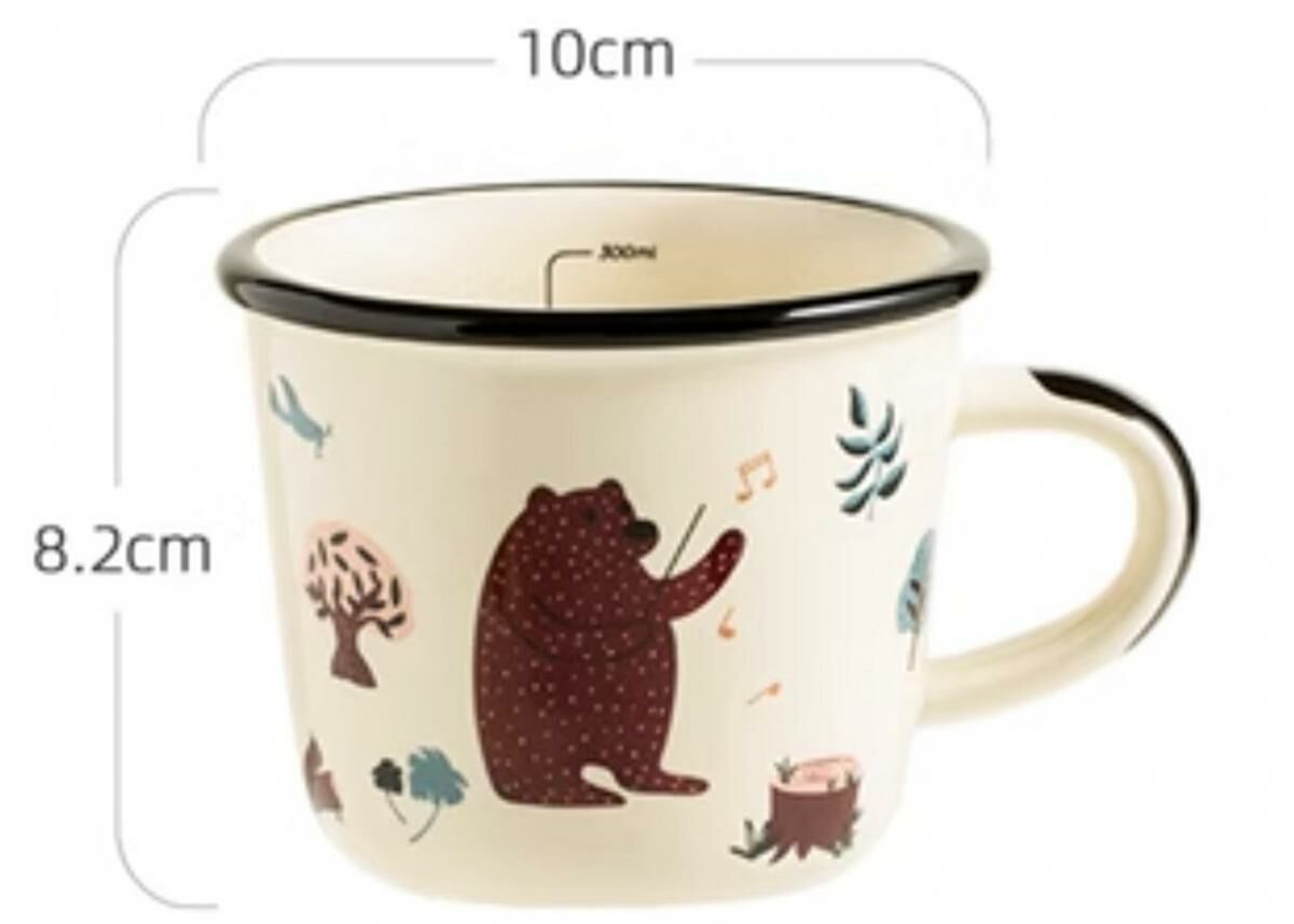 Popular ceramic water cup [Grizzly Bear] [top width 10cm*height 8.2cm]