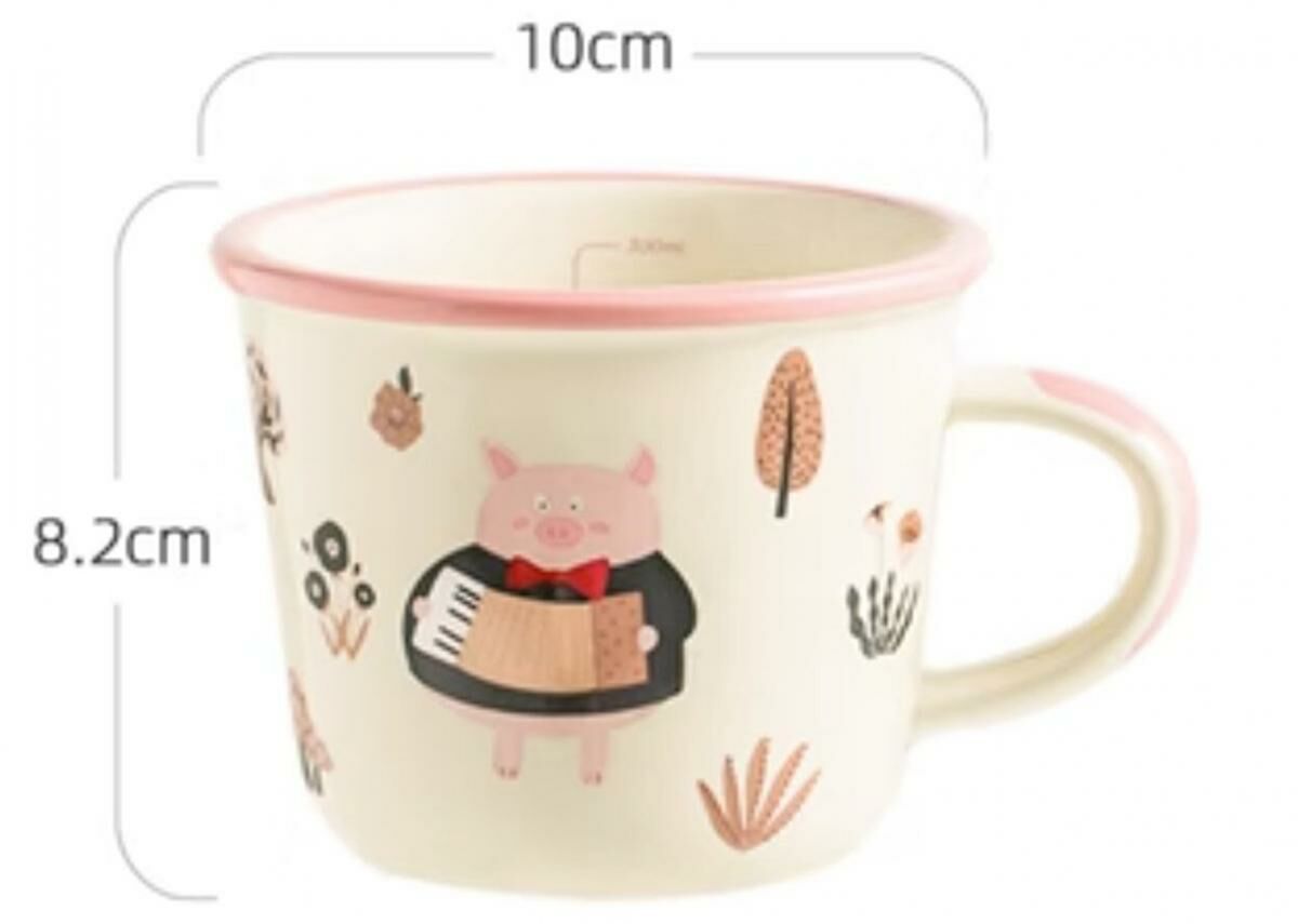 Popular ceramic water cup [Organ Pig] [top width 10cm*height 8.2cm]