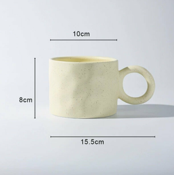 Hot style hand pinch pattern big ear mark water cup [yellow cream spots]