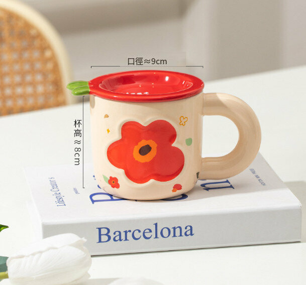 New ceramic water cup [safflower capacity 320ml]