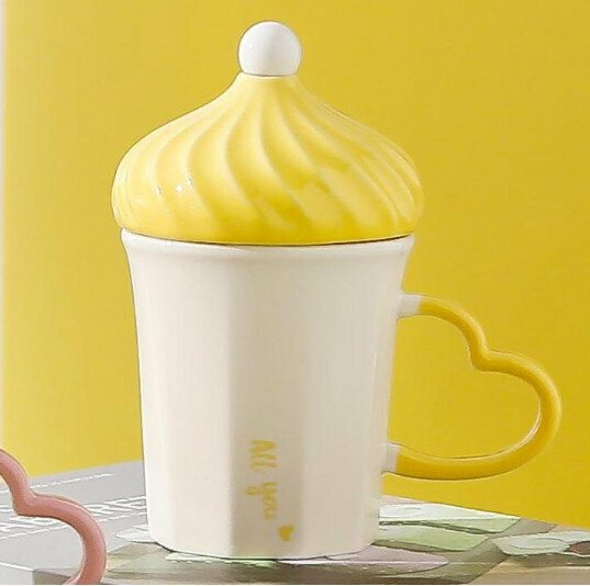 New ceramic water cup [yellow capacity 260ml]