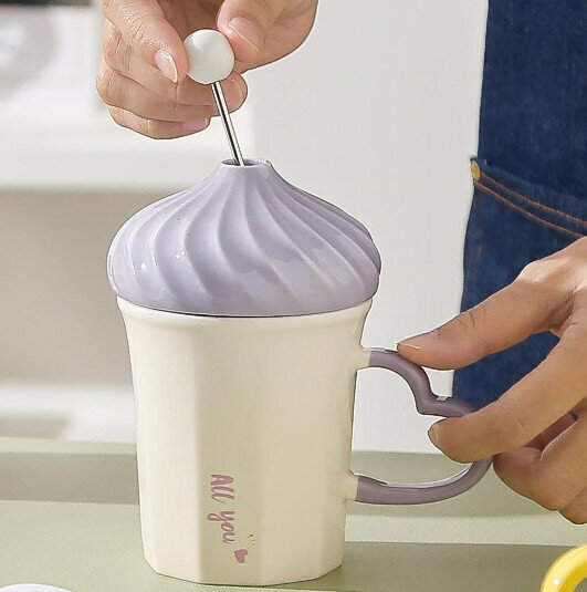 New ceramic water cup [purple capacity 260ml]
