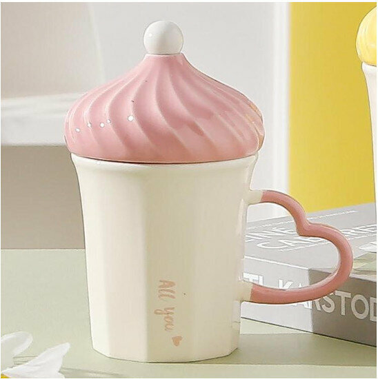 New ceramic water cup [pink capacity 260ml]