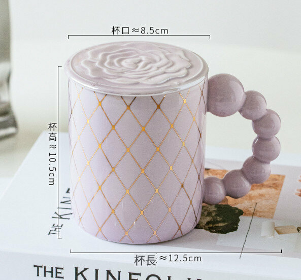 New ceramic water cup [purple capacity 400ml]