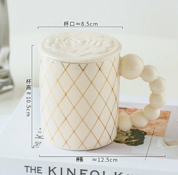 New ceramic water cup [beige capacity 400ml]