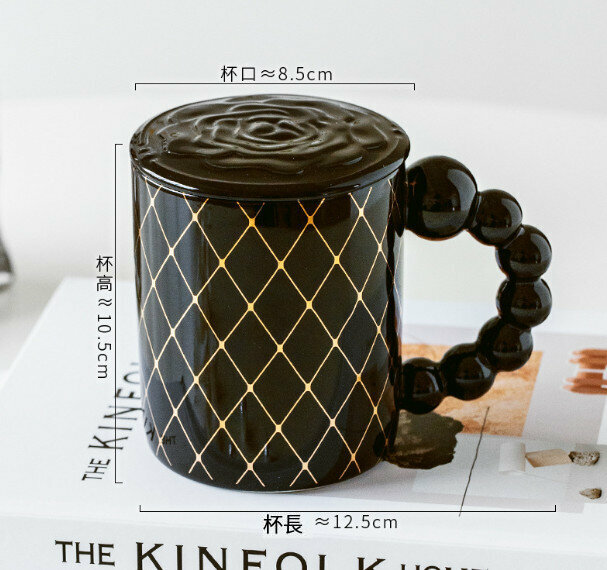 New ceramic water cup [black capacity 400ml]