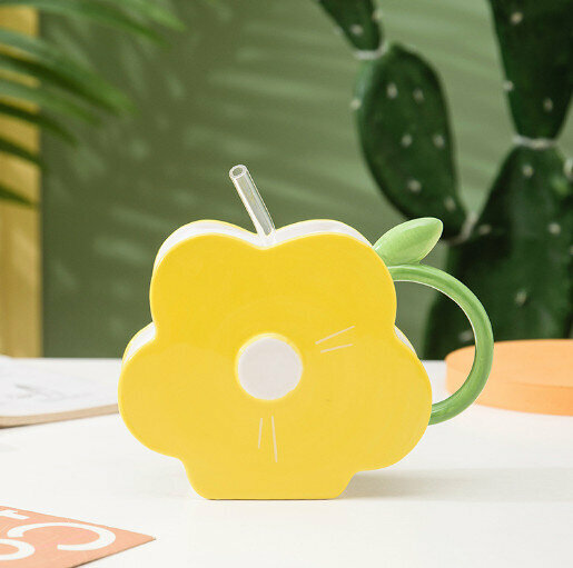 New ceramic water cup [yellow capacity 400ml]