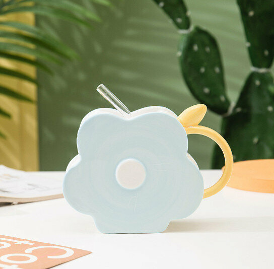 New ceramic water cup [blue capacity 400ml]