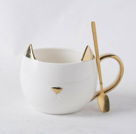 New ceramic water cup [white capacity 301-400ml]