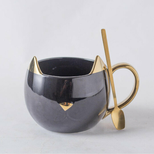 New ceramic water cup [black capacity 301-400ml]
