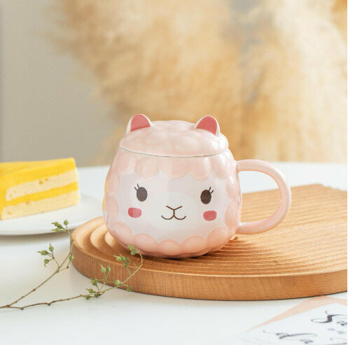 New ceramic water cup [pink capacity 301-400ml]