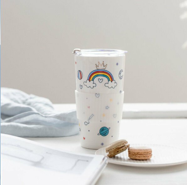 New ceramic water cup [white capacity 501-600ml]