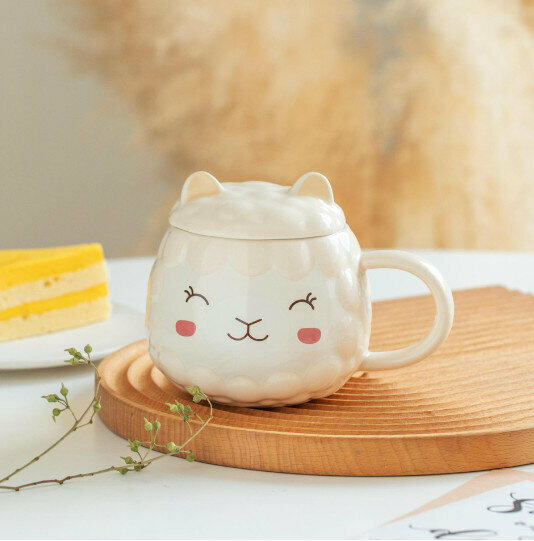 New ceramic water cup [beige capacity 301-400ml]