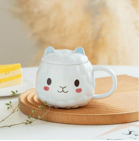 New ceramic water cup [light blue capacity 301-400ml]