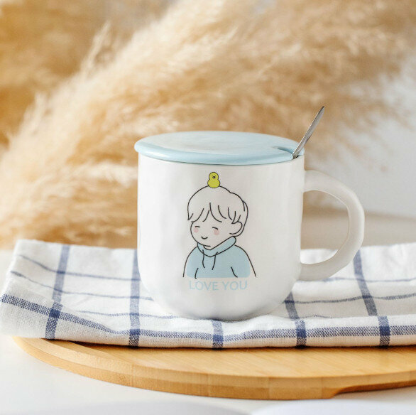 New ceramic water cup [Blue Duck Capacity 301-400ml]