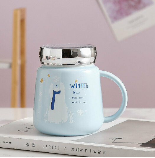 New ceramic water cup [winter bear capacity 401-500ml]