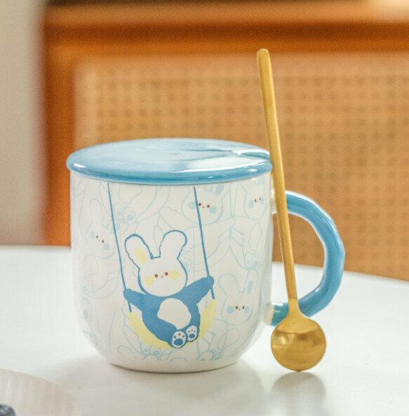 New ceramic water cup [cute rabbit capacity 301-400ml]