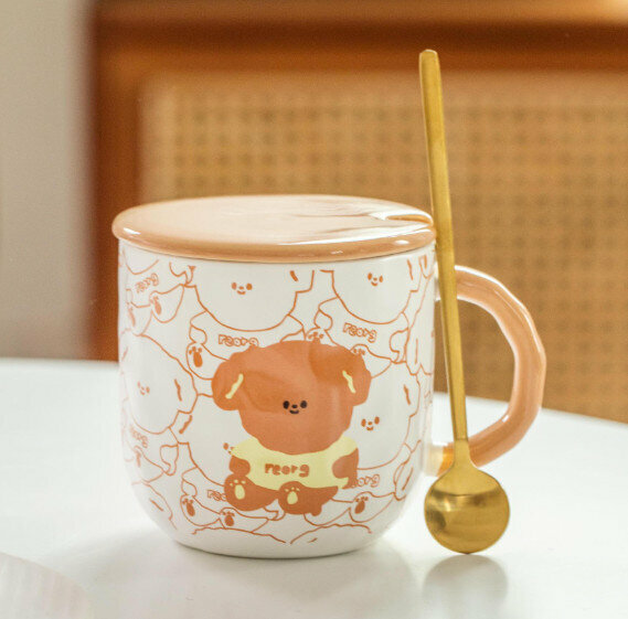 New ceramic water cup [cute bear capacity 301-400ml]