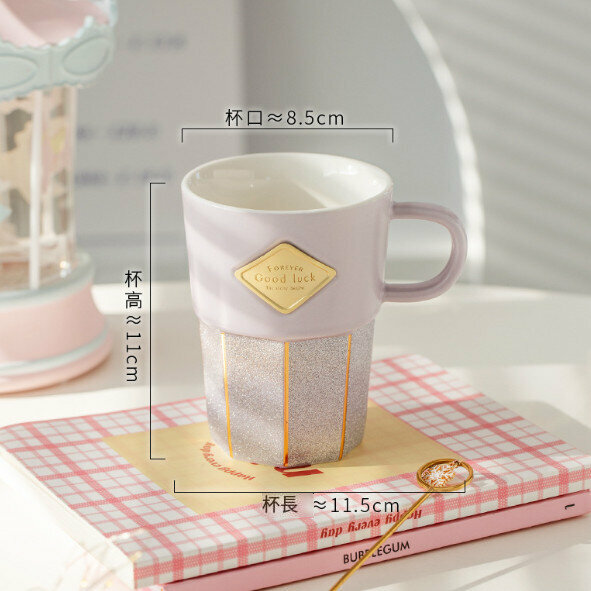 New ceramic water cup [purple capacity 320ml]