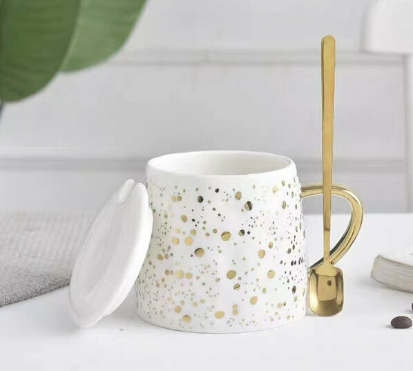 New ceramic water cup [white capacity 301-400ml]