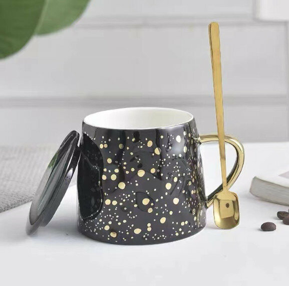 New ceramic water cup [black capacity 301-400ml]