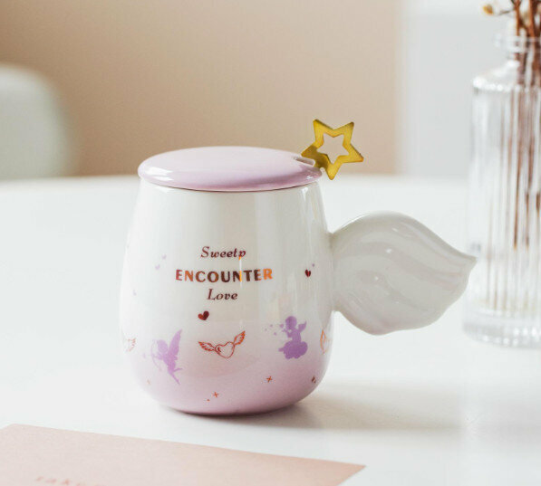 New ceramic water cup [Purple model capacity 300ml]