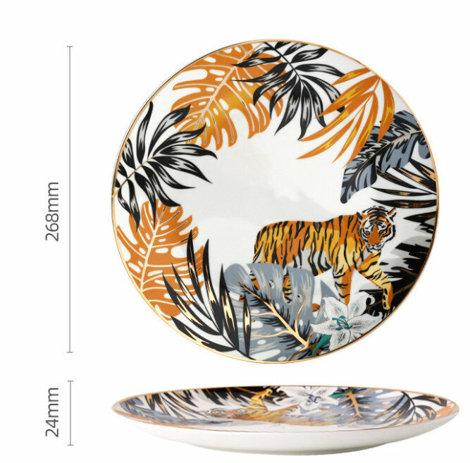 New Western plate and tableware set (10-inch single plate with dark fragrance and sparse shadow)