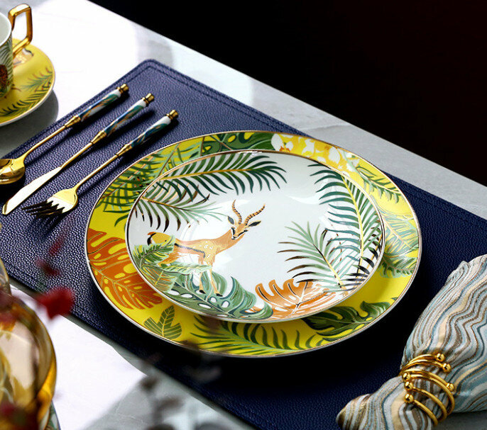 New style western food plate and tableware set (winding path to quiet western food plate set)