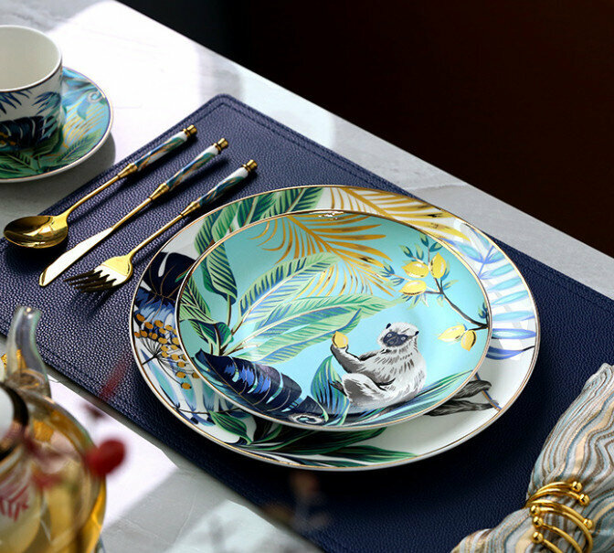 New Western Plate and Tableware Set (Lingdao Fucui Western Plate Set)