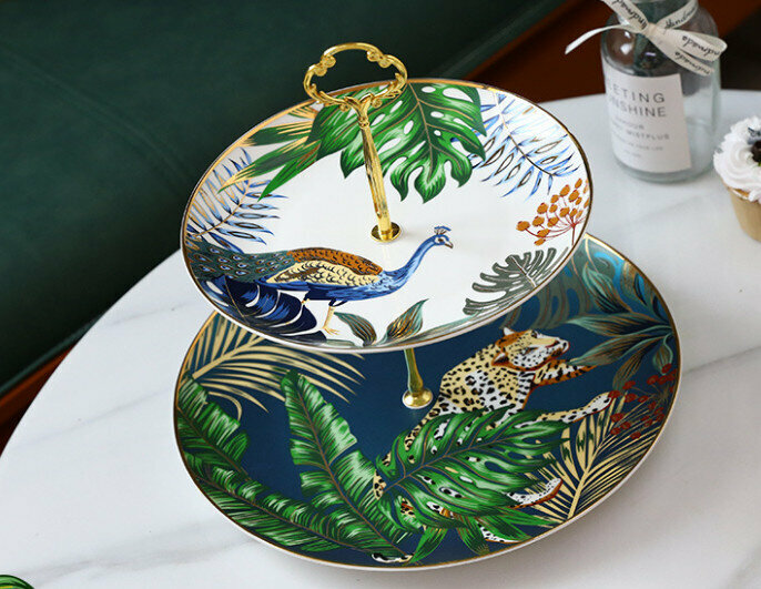 New Western plate and tableware set (Xiaojushanlin double-layer skewers)