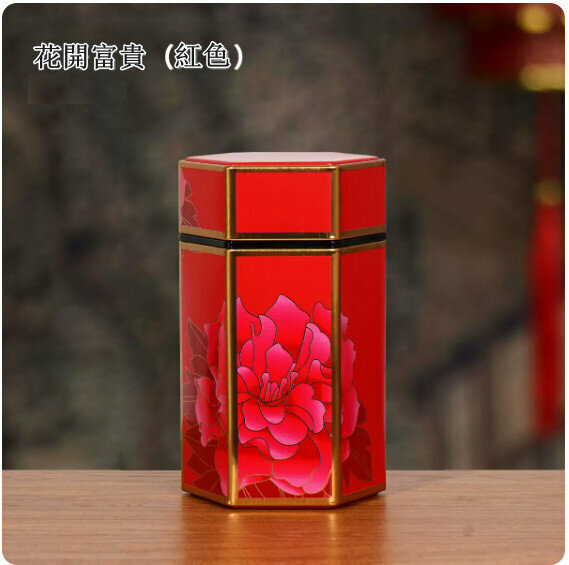 Hot style tea can tin [Flowers bloom and prosper - red high style]