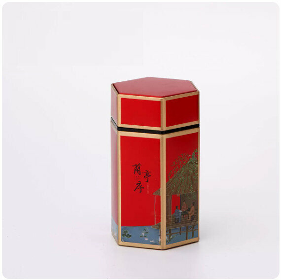 Popular tea can tin [Lanting sequence red single can]