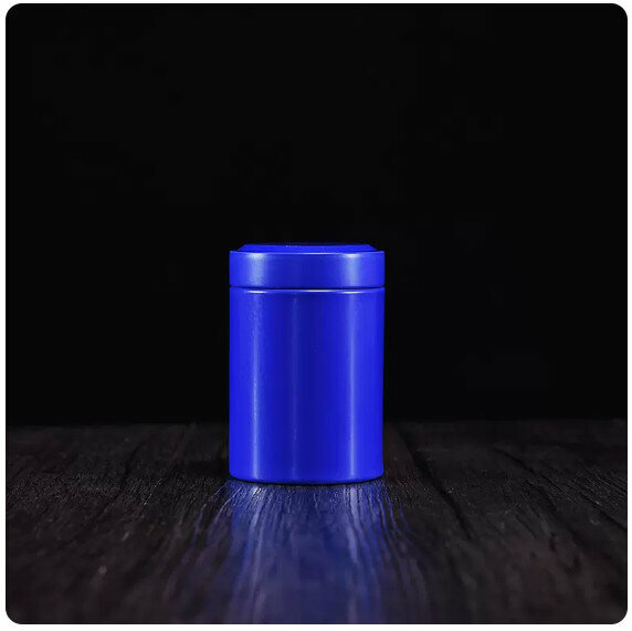 Popular tea can tin [dark blue]