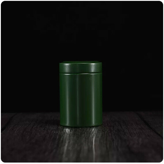 Hot style tea can tin [dark green]