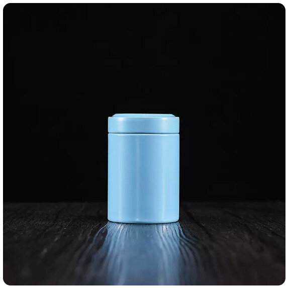 Popular tea can tin [Lake Blue]