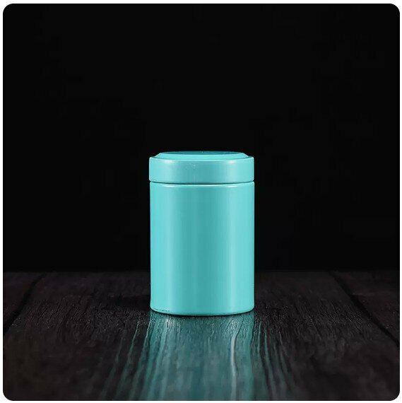 Hot style tea can tin [turquoise]
