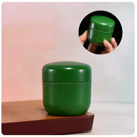 Hot style tea can tin [dark green]