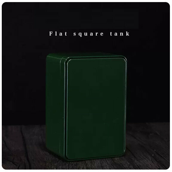 Hot style tea can tin [dark green]