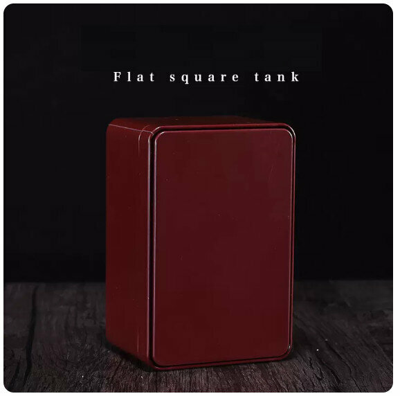Popular tea can tin [burgundy red]