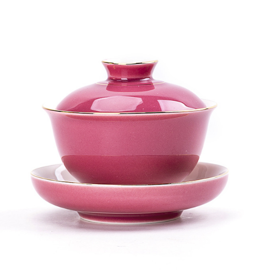Hotly recommended small fresh ceramic Kung Fu tea set (Violet Sancai Bowl [Shou Tao])