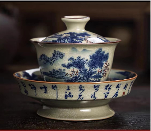 New retro Chinese Kung Fu tea set (Gu Ru [Jiangshan Keran] tall and large bowl)