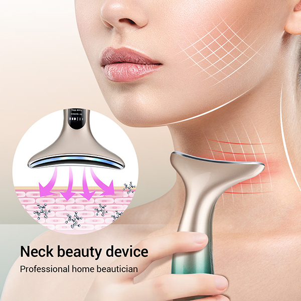 JK Korea new neck beauty instrument with gradient color neck lines removal massage importer EMS micro-current intelligent 3-speed adjustment neck beauty instrument (J0901)